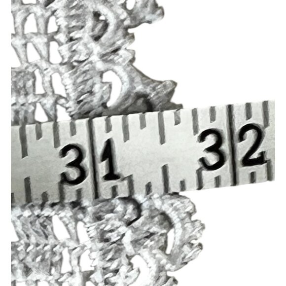 Handcrafted Crochet Tablecloth 36"x32" With Raised Wreath Design & Tatted Edges - Picture 5 of 15